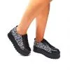Catinca Shoes X3 NT pantofi damă negru triunghiuri piele