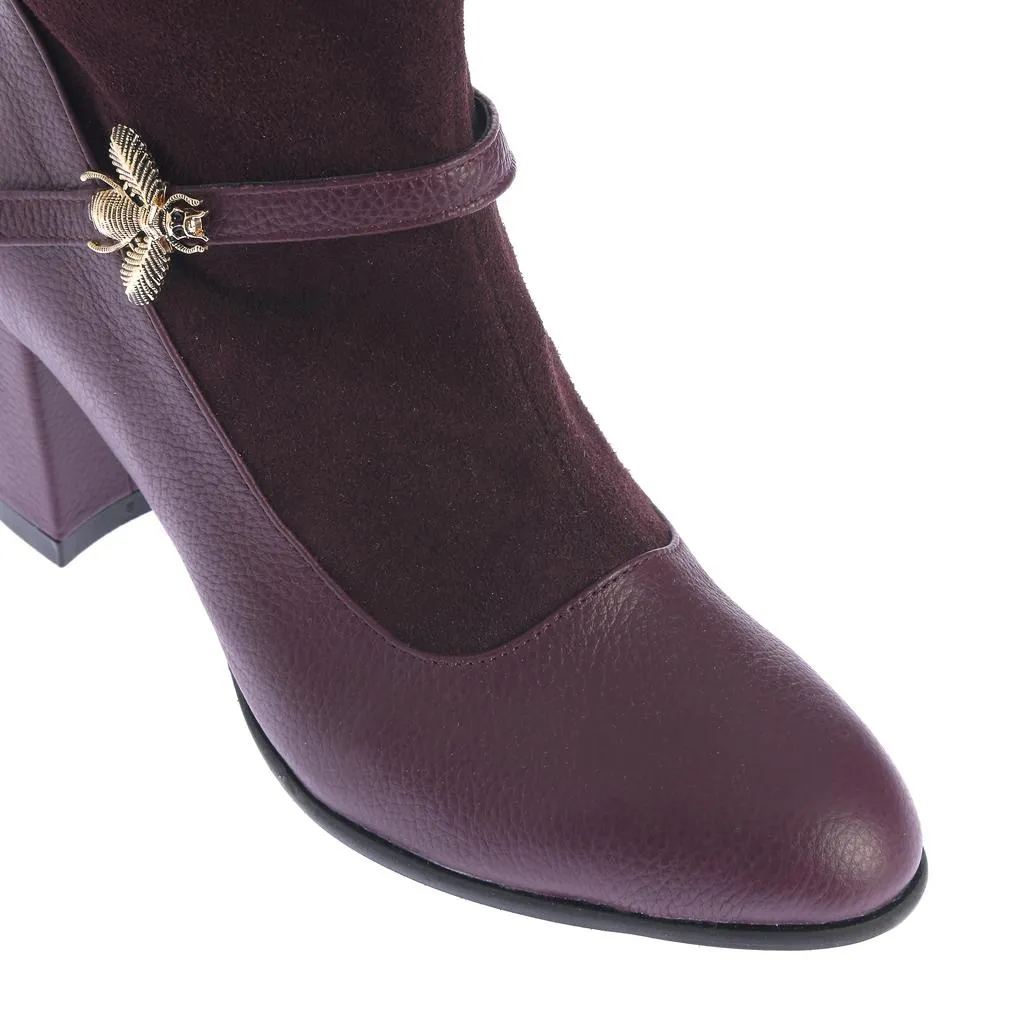 Ana Urbana Shoes Anemona botine bordeaux toc gros