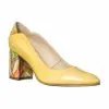 Catinca Shoes R9 GTM pantofi dama piele naturala galben toc mozaic