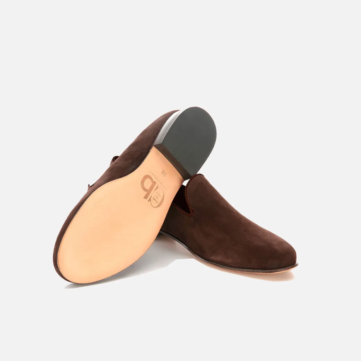 Cecilia Bringheli Positano slipper maro inchis piele intoarsa