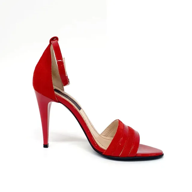 Catinca Shoes S5 RAL sandale dama rosu antilopa piele