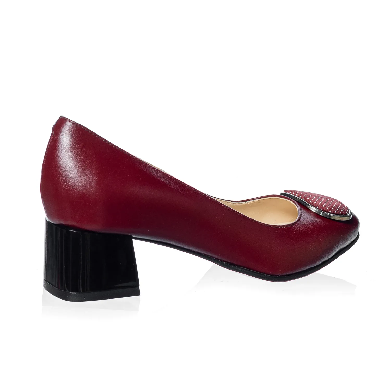 Catinca Shoes A21 BBPA pantofi damă piele bordo picățele