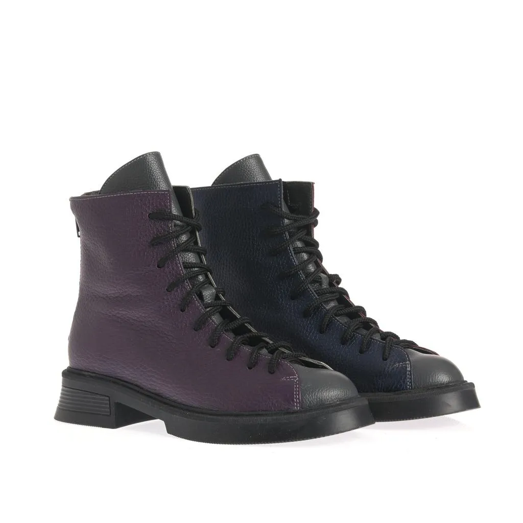 Ana Urbana Shoes Ramona bocanci mov piele texturată