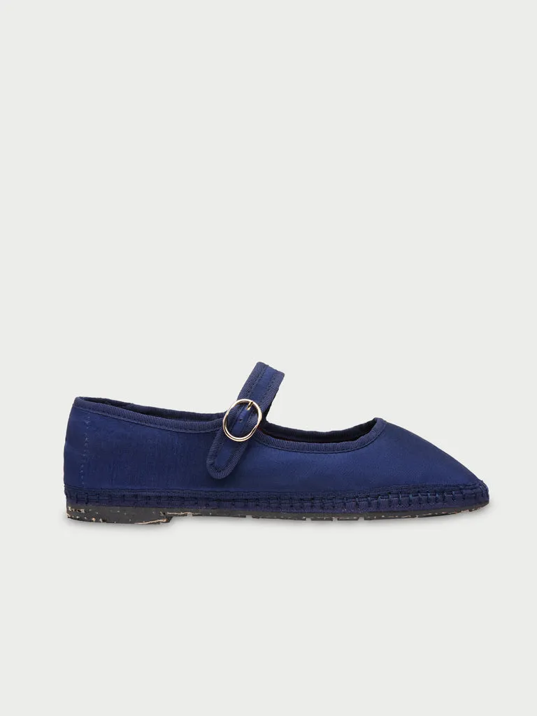 Flagelus Owens pantofi mary jane bleumarin matase