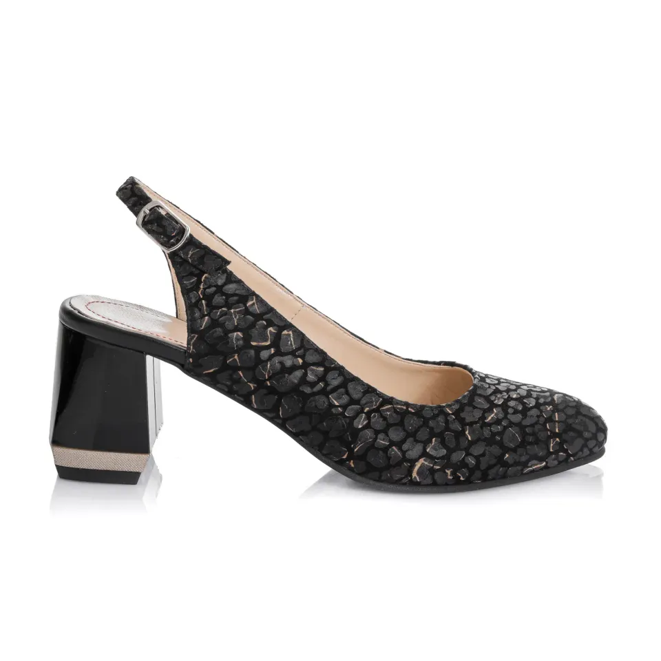 Catinca Shoes D20 NPFA sandale dama ponei fir auriu piele