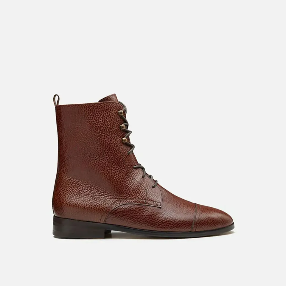 Cecilia Bringheli Eva Light Brown ghete piele cu șiret