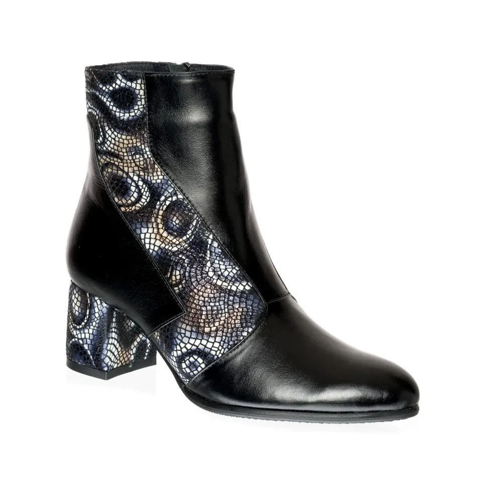 Catinca Shoes GX41 NBL ghete piele negru lacrima