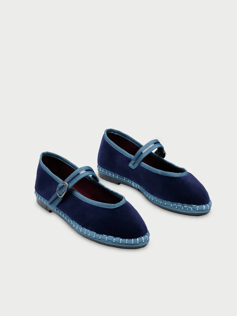 Flagelus Pierre Blue balerini bleumarin catifea