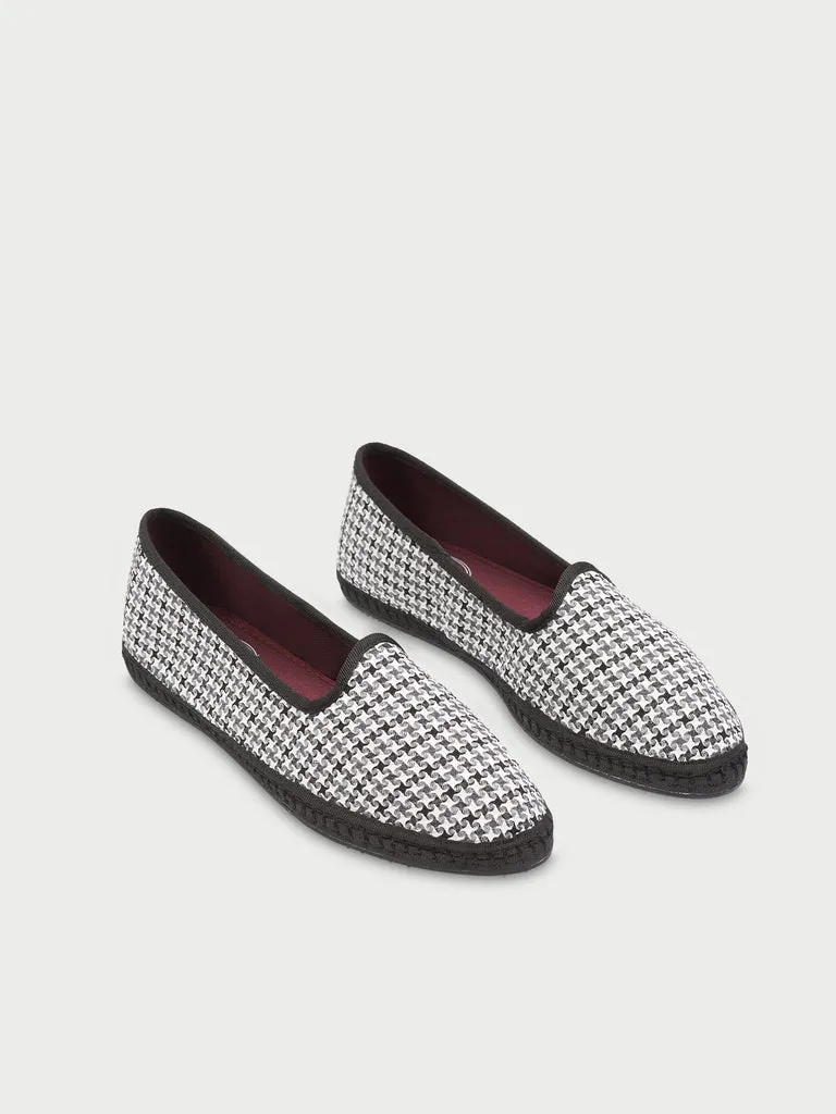 Flagelus Bethany papuci pepit alb-negru bumbac