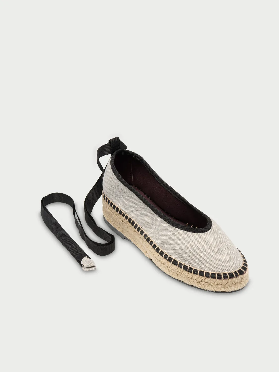 Flagelus Summer Swing Noir balerini in alb cu negru