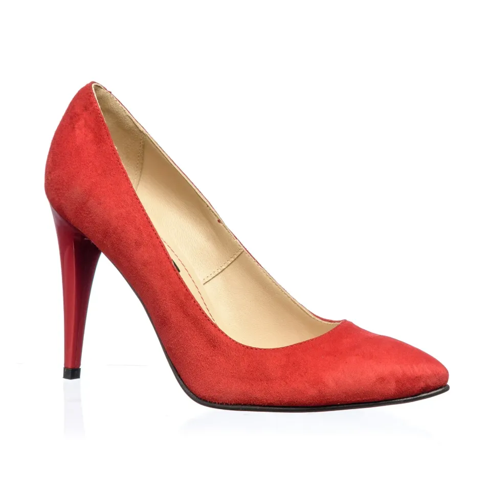 Catinca Shoes 2691 RA pantofi dama stiletto piele rosie
