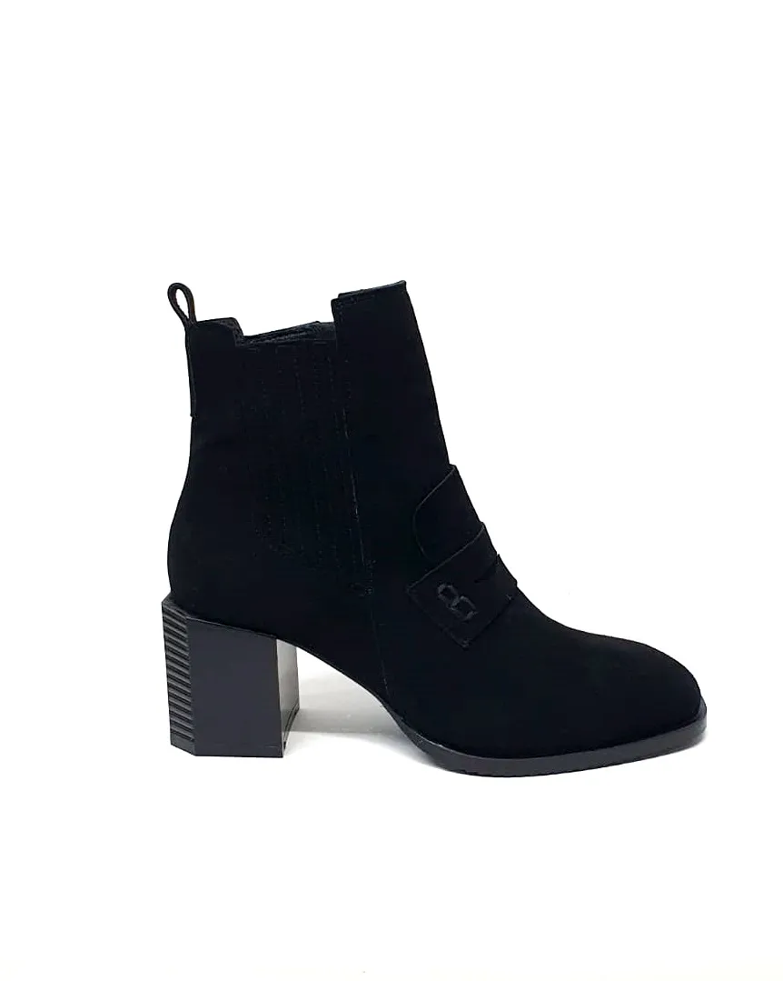 Ghete dama piele Catinca Shoes 1633 NA negru antilopa