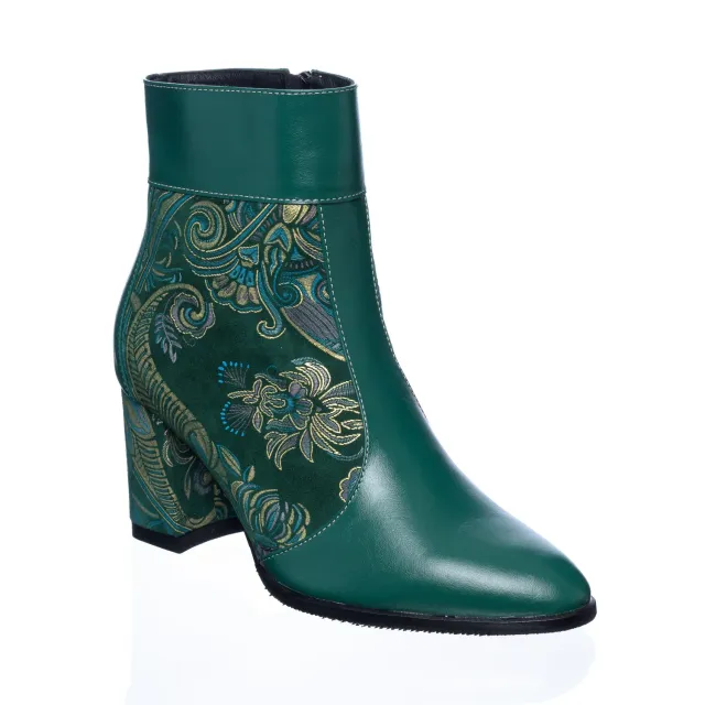 Catinca Shoes GX32 VSV ghete dama piele naturala verde