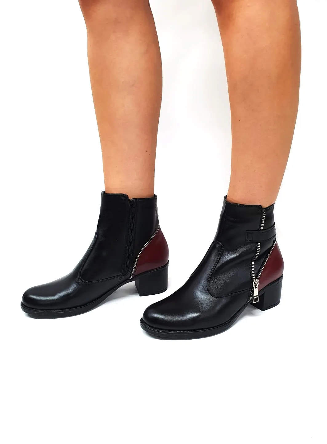 Catinca Shoes GX51 NBO ghete dama piele negru bordo