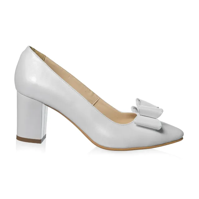 Catinca Shoes A20 A-S pantofi dama alb sidef funda piele