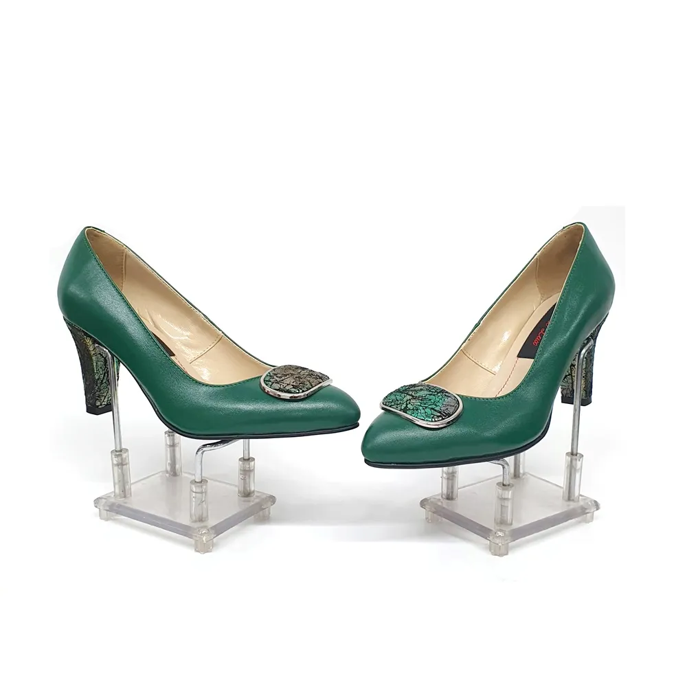 Catinca Shoes A26 VBS pantofi piele naturala verde box
