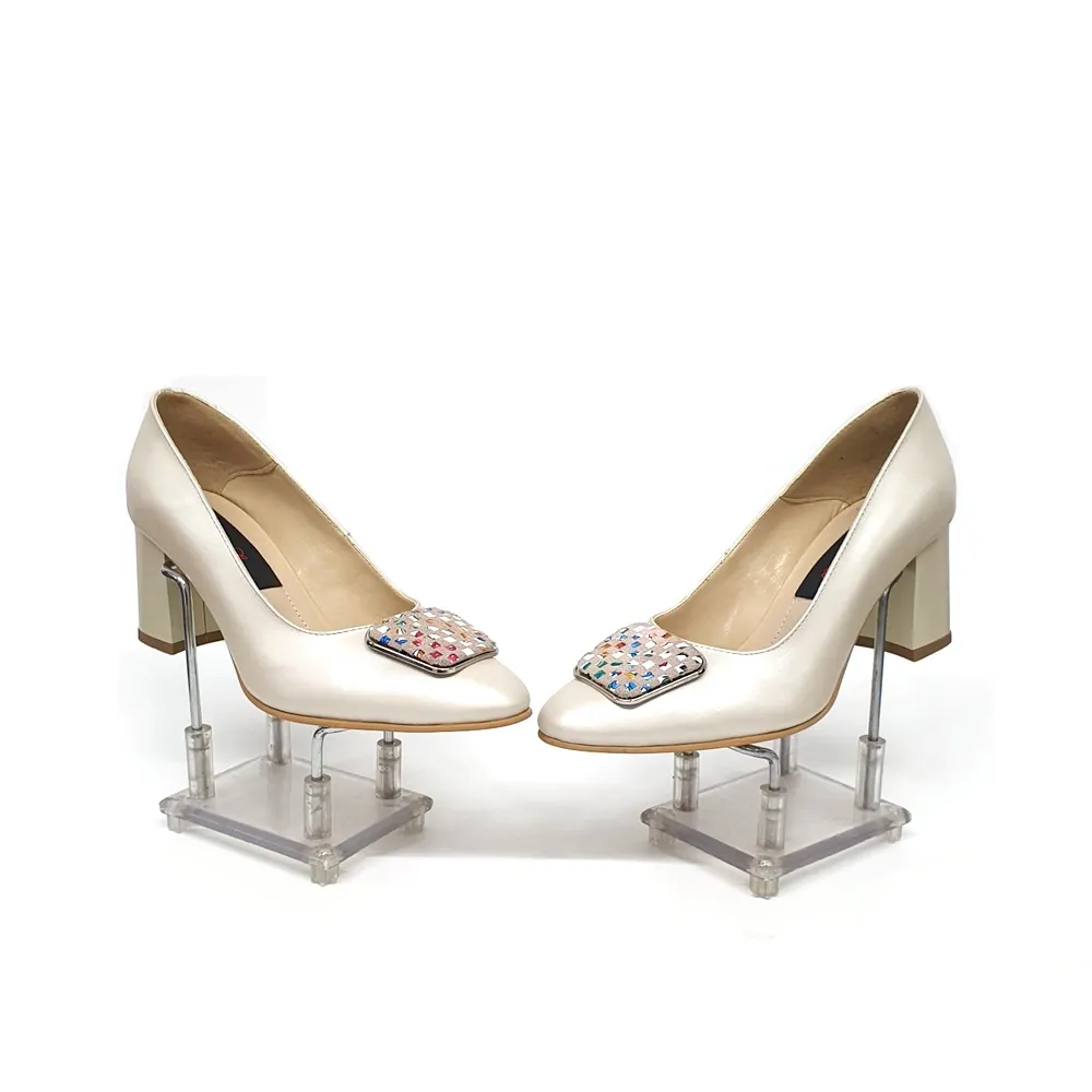 Catinca Shoes A25 BSPM pantofi dama bej sidef piele naturala
