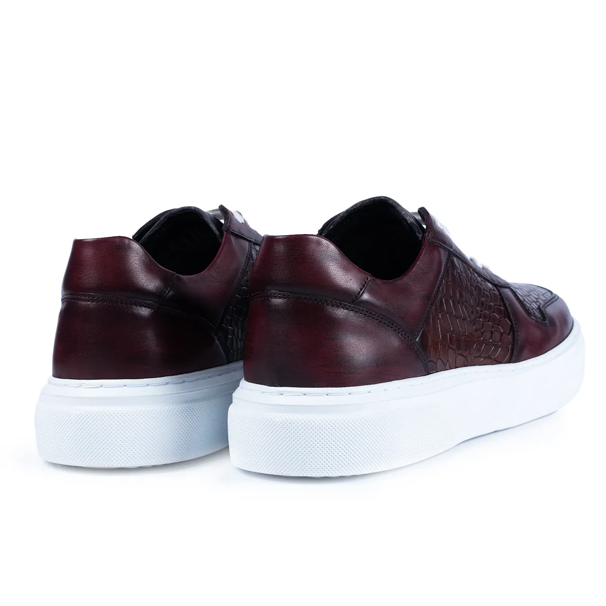 Lucas Shoes 004 bordo maro sneakers piele