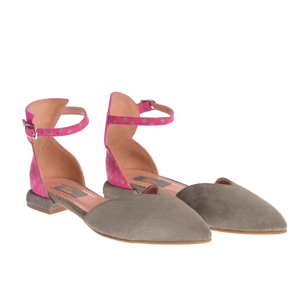 Ana Urbana Guatemala sandale piele gri-fuchsia