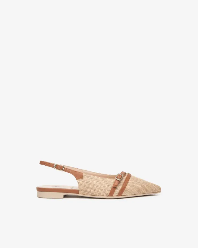 Pantofi slingback dama NeroGiardini piele si textil