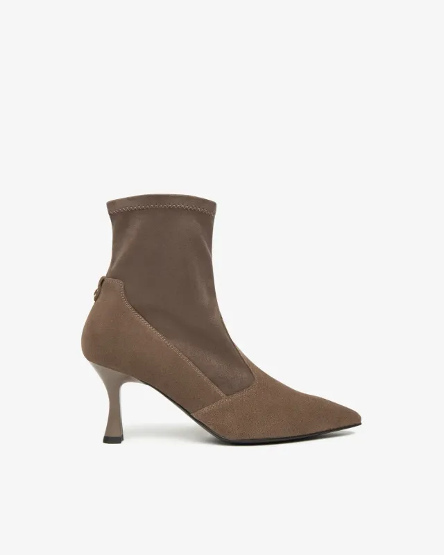 NeroGiardini botine damă piele slip-on cu toc 7,5 cm