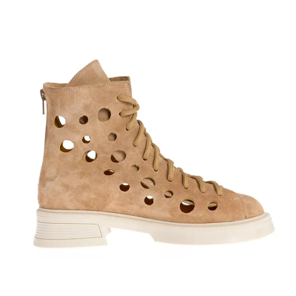 Ana Urbana Shoes Bianca bocanci piele bej-galben