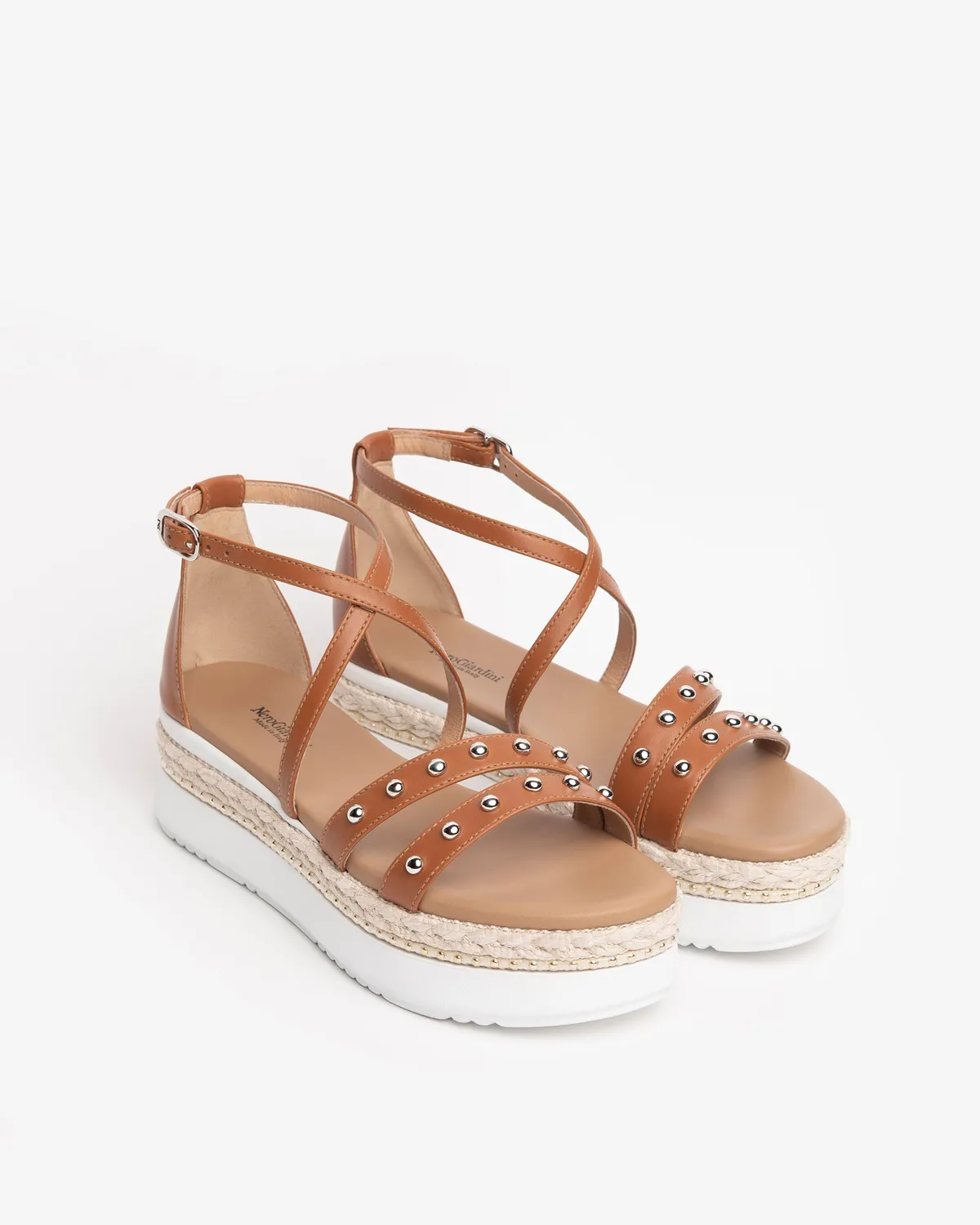 NeroGiardini sandale piele dama cu platforma 5 cm