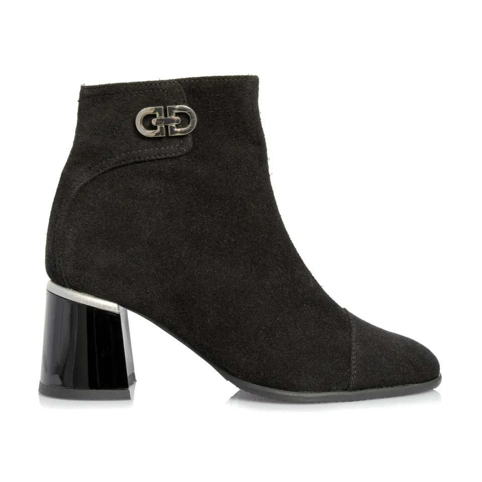 Catinca Shoes G80 NA ghete dama piele negru antilopa