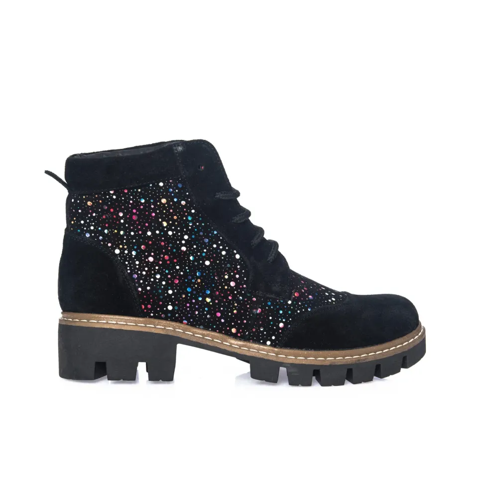 Catinca Shoes G28 NAPC bocanci dama piele negru picatele