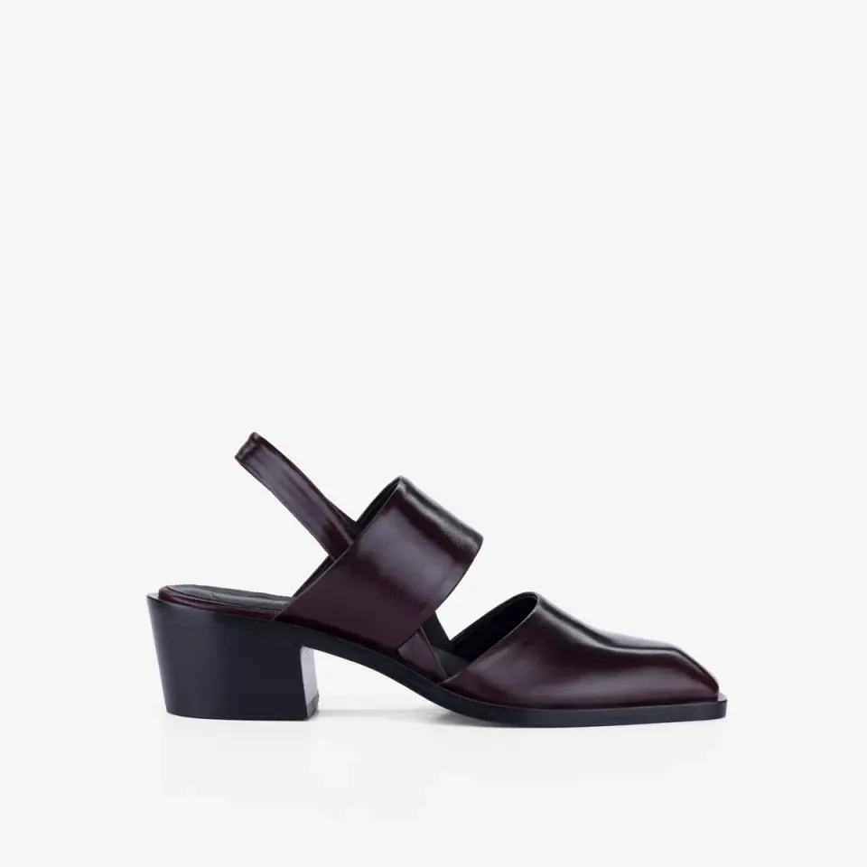 Cecilia Bringheli Marte Burgundy pantofi slingback bordo toc