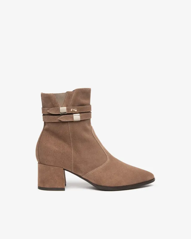 NeroGiardini botine piele intoarsa dama toc 60 mm
