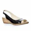 Catinca Shoes SP 29 NL sandale dama negru lac piele naturala