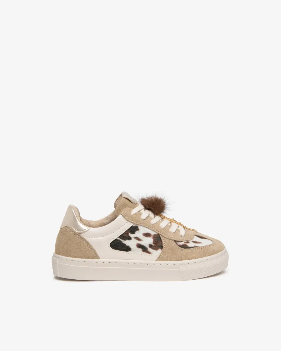 NeroGiardini sneakers fete velur cu pompon