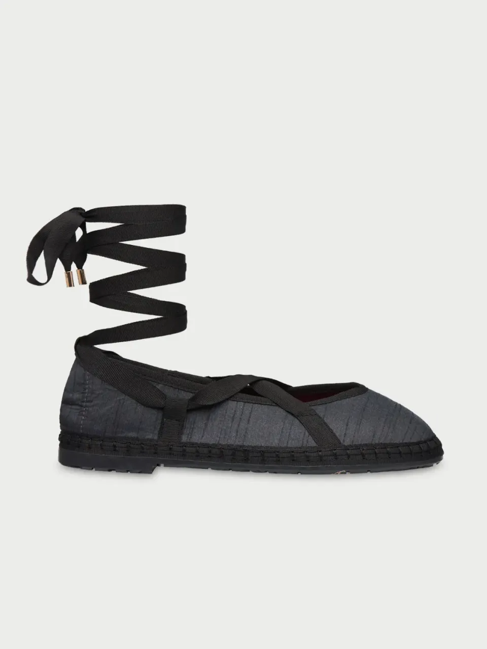 Flagelus Ribbon Caufield balerini negru matase