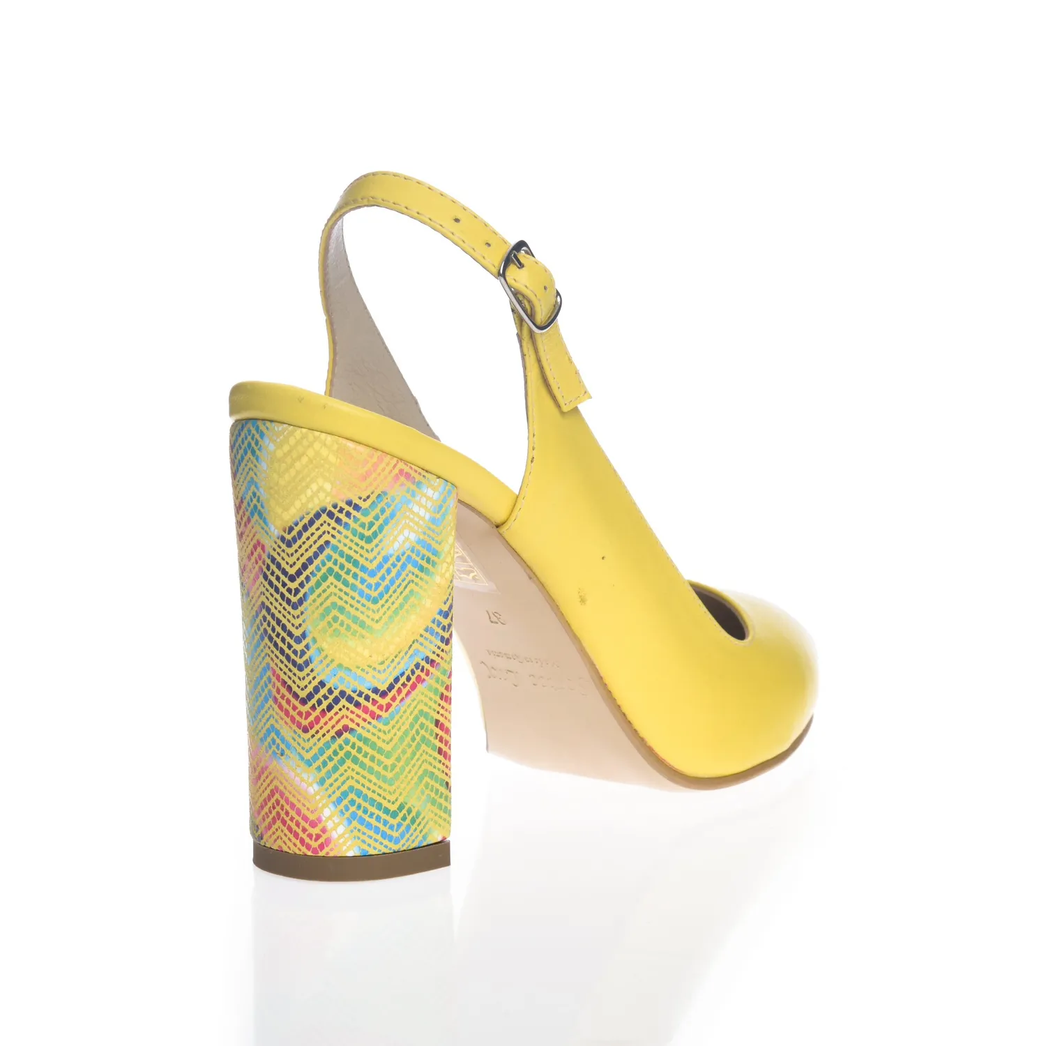 Catinca Shoes 269 GM sandale dama galben piele naturala