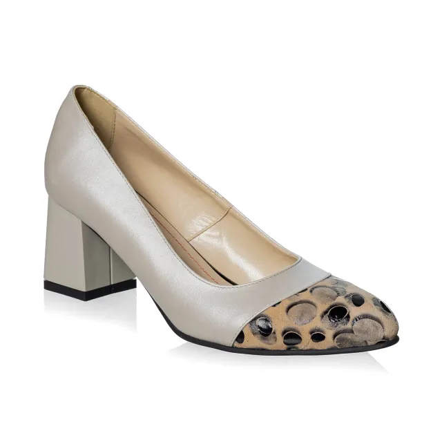 Catinca Shoes A3 BPNN pantofi dama piele naturala bej-negru