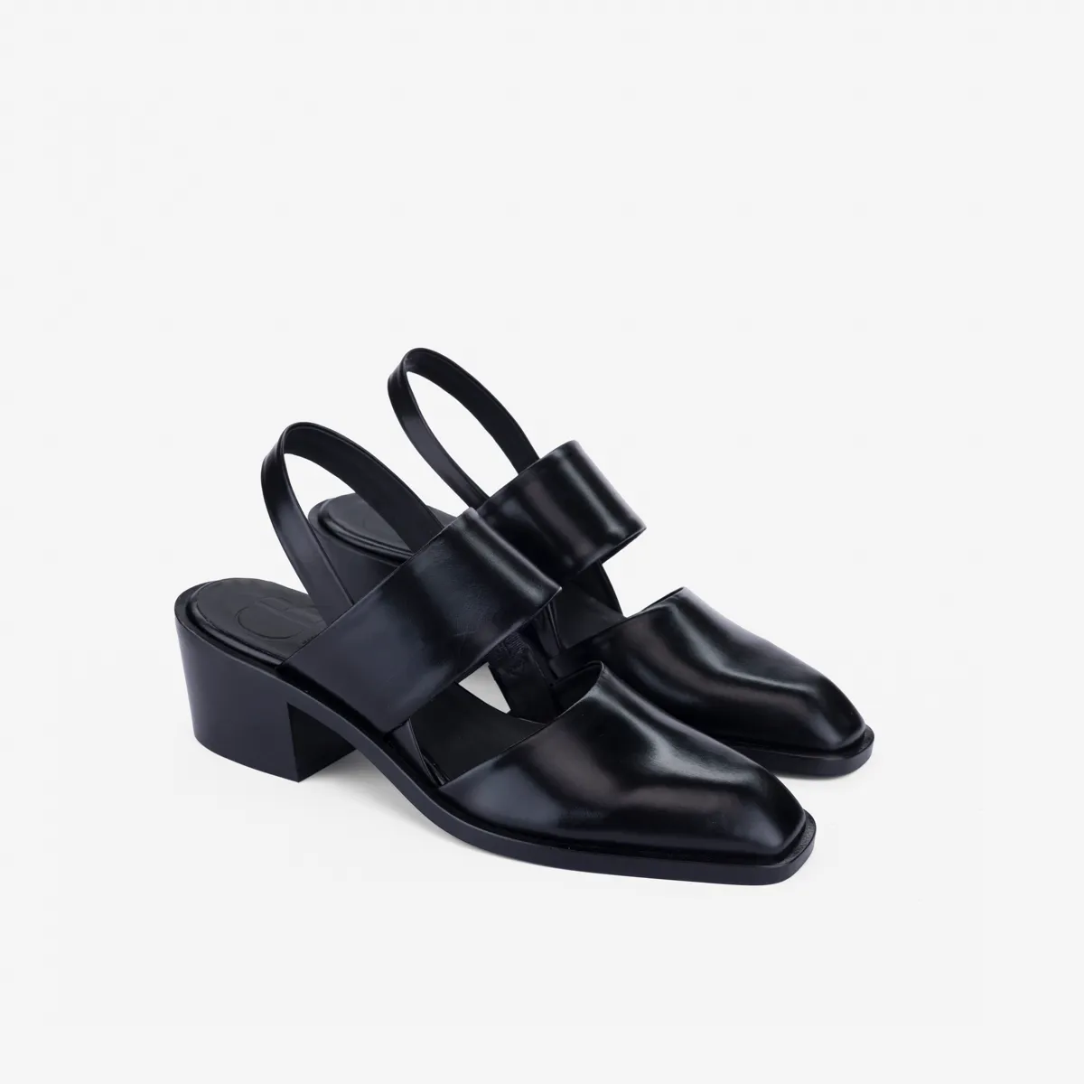 Cecilia Bringheli Marte pantofi slingback piele neagră toc 5cm