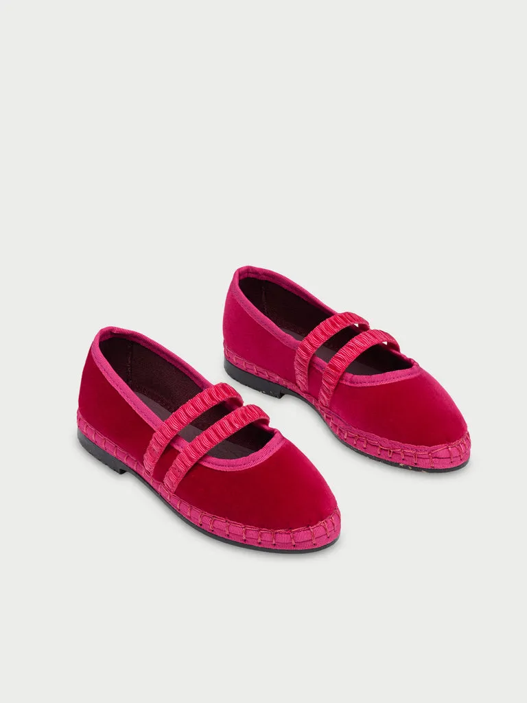 Flagelus Laurance papuci catifea fuchsia copii