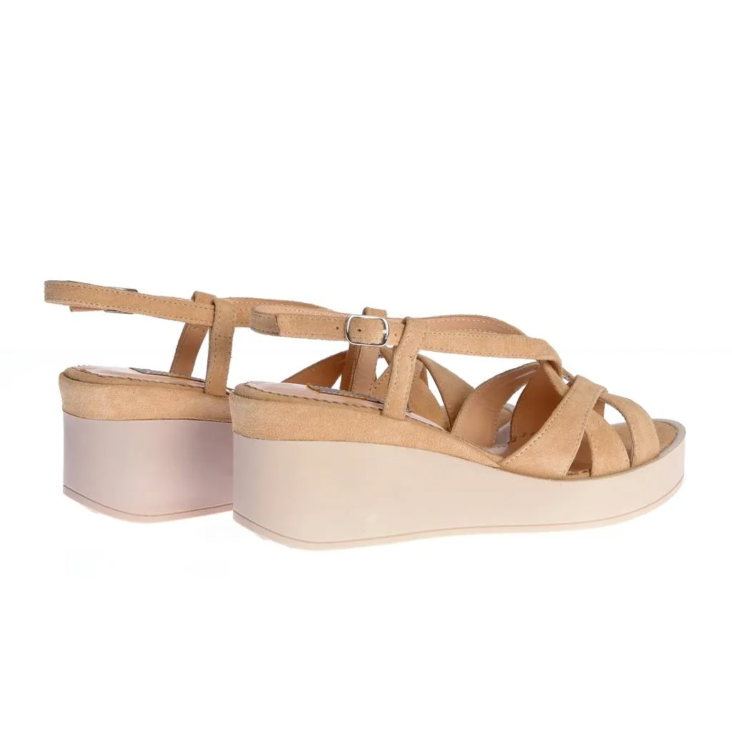 Ana Urbana Caracas sandale nude piele intoarsa wedge