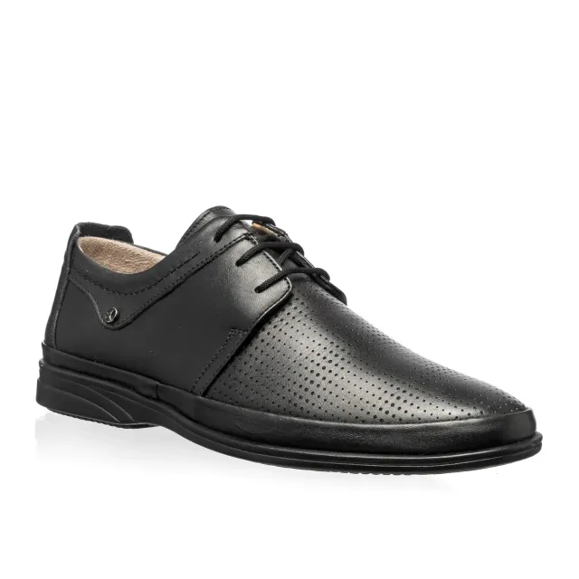 Catinca Shoes 650 NP pantofi barbati negru perforat piele