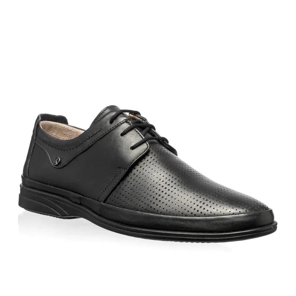 Catinca Shoes 650 NP pantofi barbati negru perforat piele