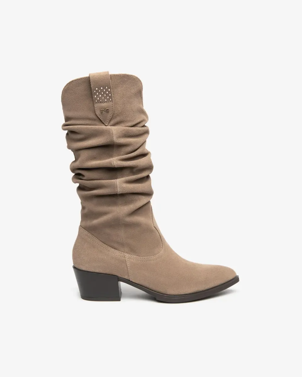 NeroGiardini cizme piele intoarsa dama toc western