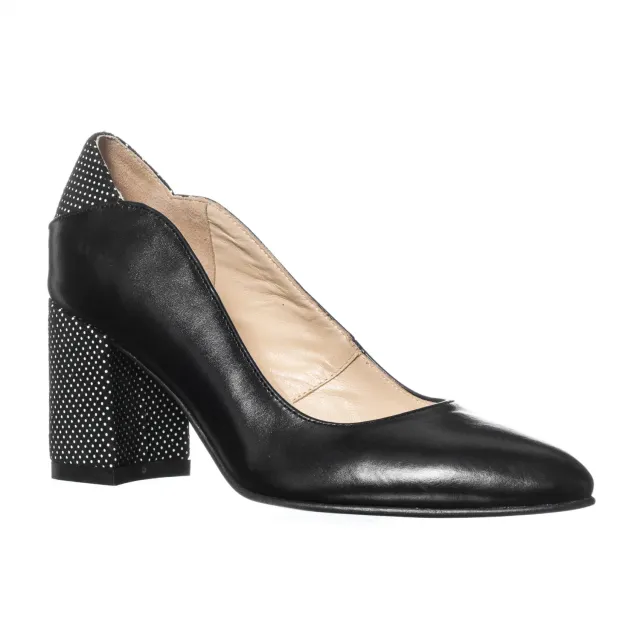 Catinca Shoes R9 NTB pantofi piele negru toc buline