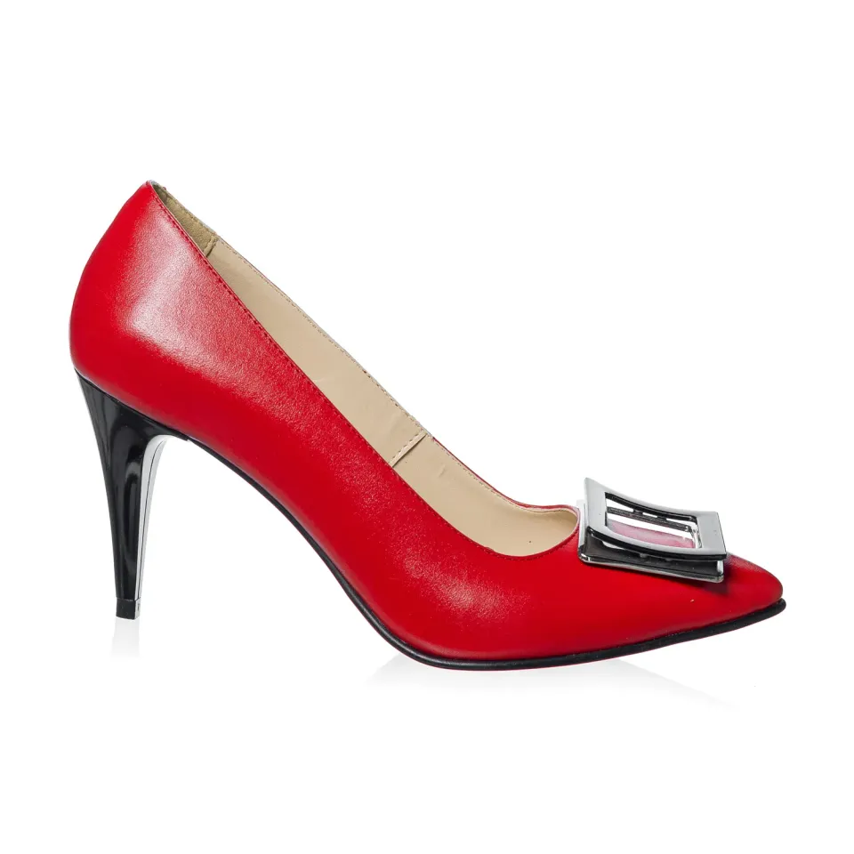 Catinca Shoes A37 RB pantofi dama rosu box piele naturala