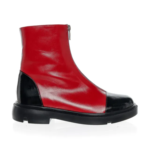 Catinca Shoes BC25 RBNL bocanci dama rosu negru piele