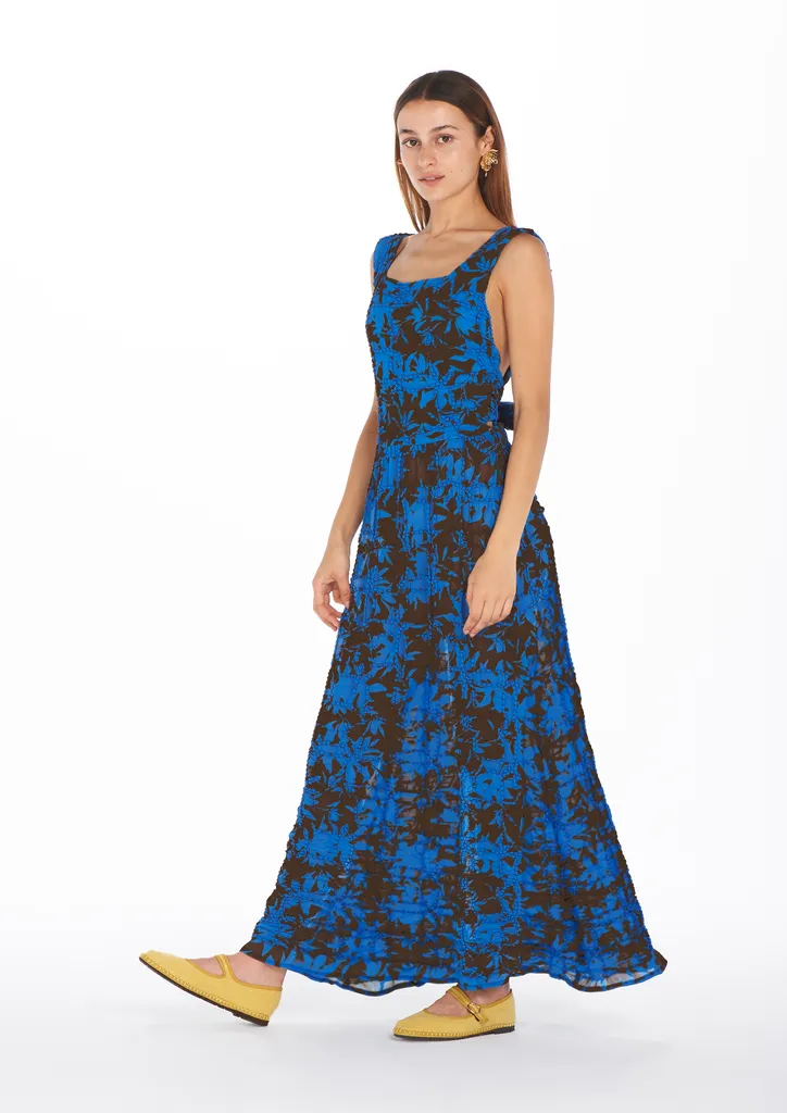 Flagelus Zhou Blue Dress rochie albastra bumbac