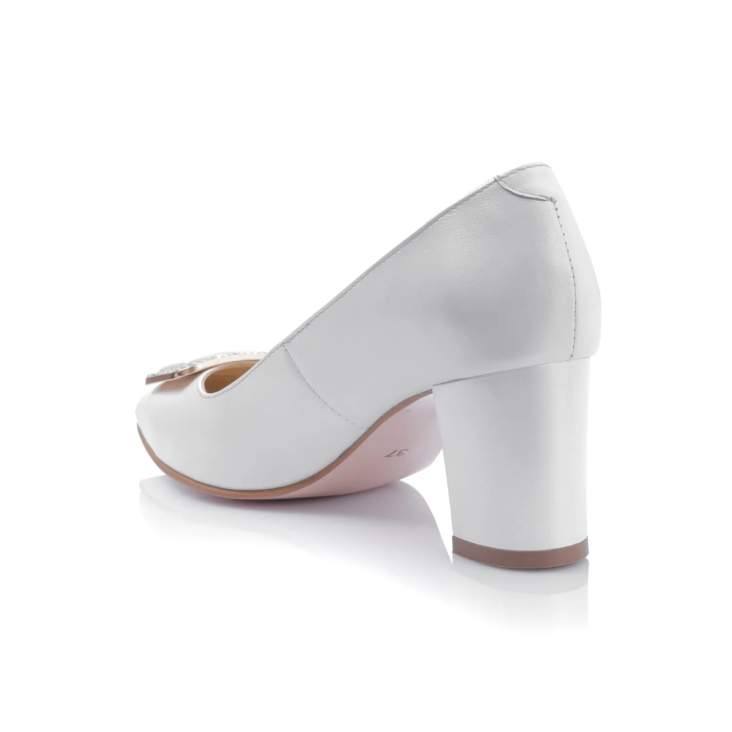 Catinca Shoes A61 AB pantofi dama alb box piele naturala