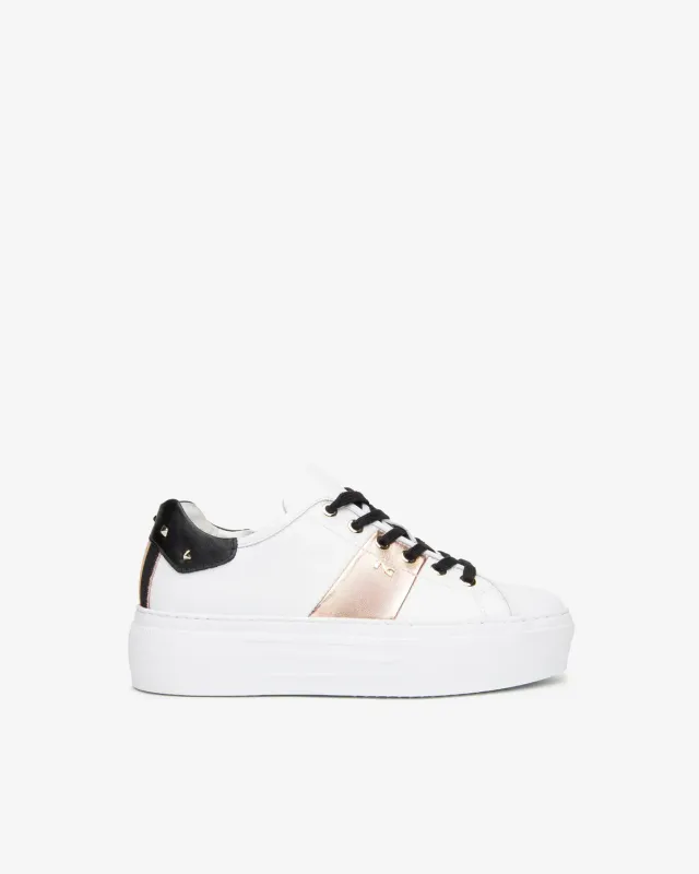 NeroGiardini sneakers dama piele albi platforma