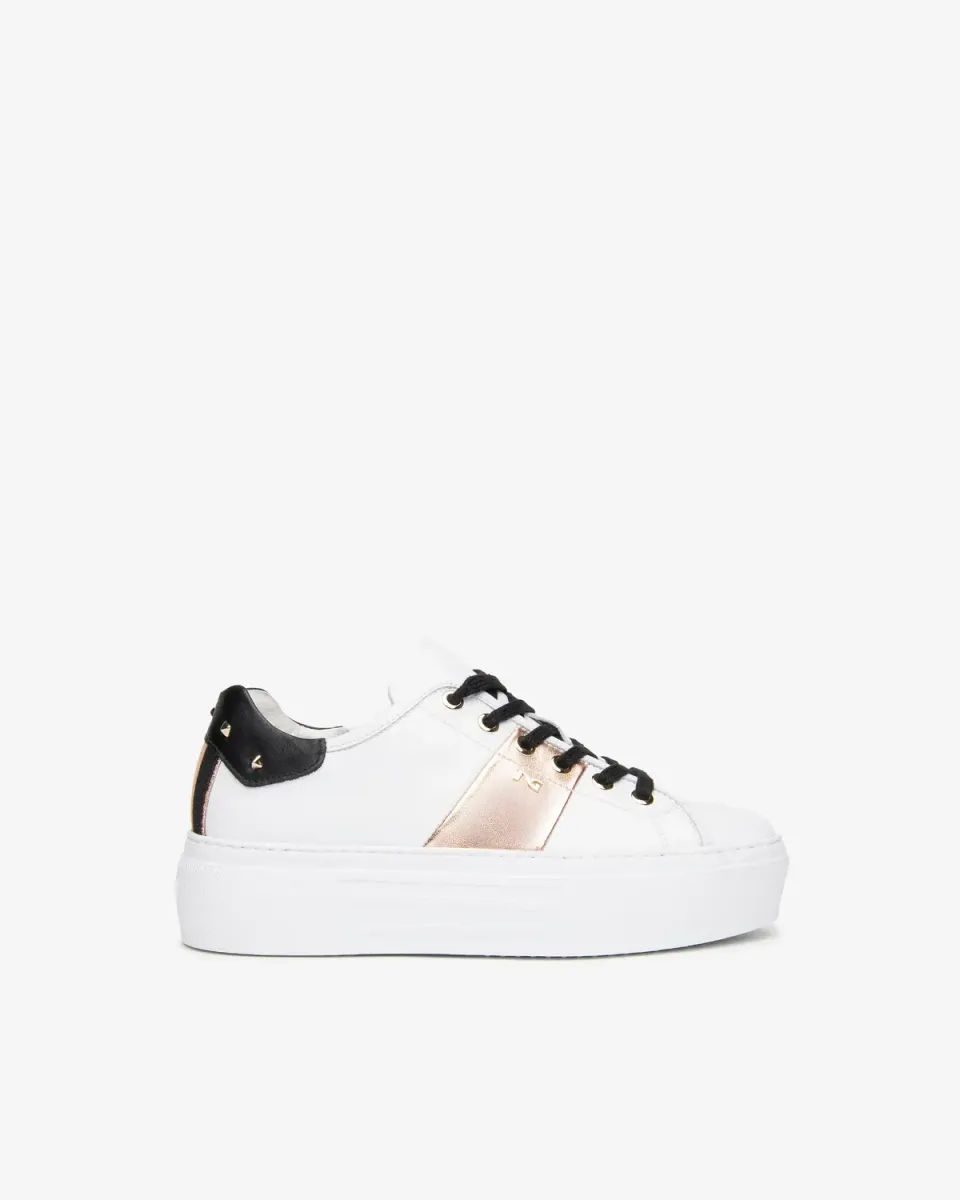 NeroGiardini sneakers dama piele albi platforma