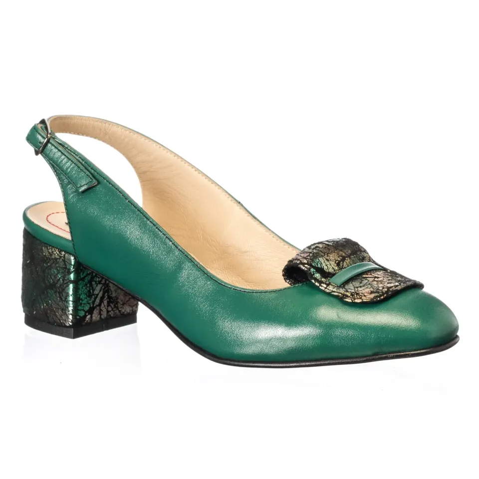 Catinca Shoes A85 VST sandale dama verde piele naturala